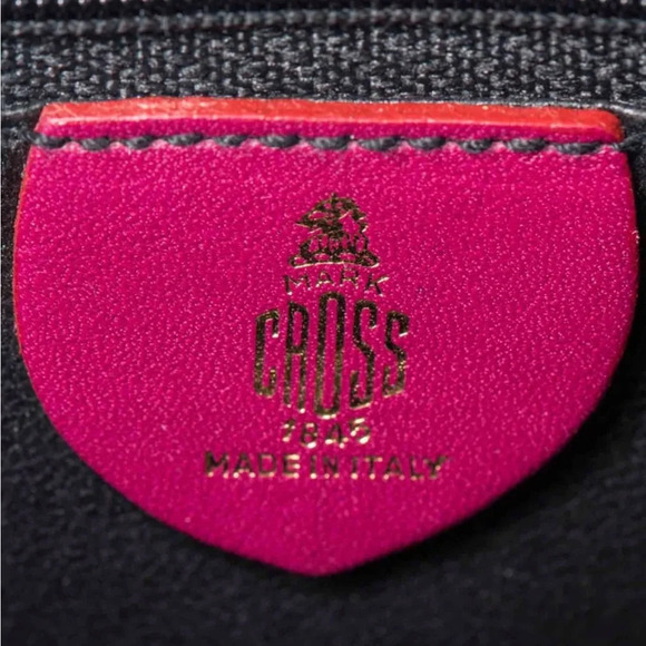 🩷Mark Cross Hot Pink Pebble Leather Messenger Bag - Picture 7 of 9